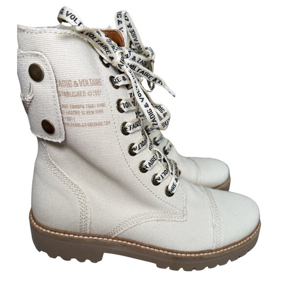 Zadig & Voltaire Joe Canvas Boot, Flash New in Box - Picture 1 of 15